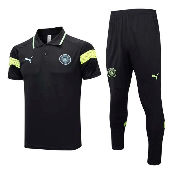 Polo Manchester City Komplett Set 2023-24 Schwarz 2